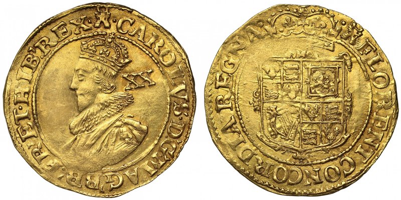 Charles I (1625-49), “crown” gold Unite of Twenty Shillings, Tower Mint, group B...