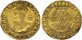 Charles I (1625-49), “crown” gold Unite of Twenty Shillings, Tower Mint, group D, fourth crowned bust left, class II, bust 5, unjewelled crown, value ...