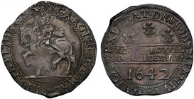 Charles I (1625-49), silver Halfcrown of Two Shillings and Sixpence, 1642, Shrewsbury Mint, armoured King on horseback left, crowned holding sword, wi...