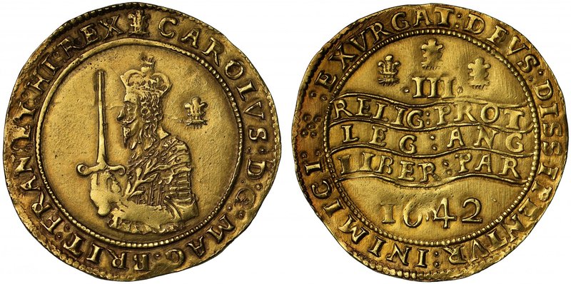 The Ex Louis Eliasberg Example of the Third Obverse Type of 1642 Gold Triple Uni...