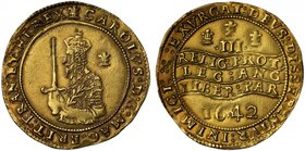 The Ex Louis Eliasberg Example of the Third Obverse Type of 1642 Gold Triple Unite

Charles I (1625-49), gold Triple-Unite of Three Pounds, dated 16...