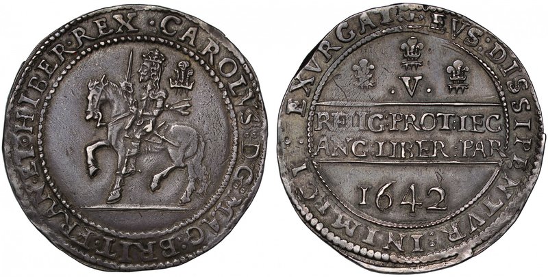 Oxford Mint Silver Crown With a Superb Depiction of Charles I on Horseback

Ch...