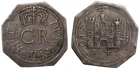 City Under Siege, the Octagonal Pontefract Shilling of 1648

Charles I (1625-49), silver Pontefract siege Shilling of Twelve Pence, dated 1648, stru...