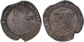 Charles II (1660-85), silver Halfcrown of Thirty Pence, third hammered issue (1661-62), crowned bust left, value XXX in field behind, legend and tooth...