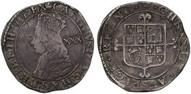 Charles II (1660-85), silver Halfcrown of Thirty Pence, third hammered issue (1661-62), crowned bust left, value XXX in field behind, legend and tooth...