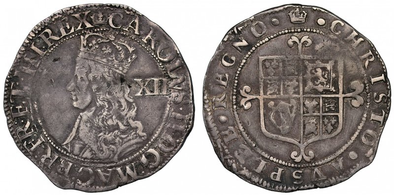 Charles II (1660-85), silver Shilling, third hammered issue (1661-62), crowned b...