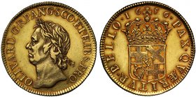 Highly Desirable Portrait Oliver Cromwell Gold Twenty Shilling Broad Dated 1656

Oliver Cromwell (d.1658), gold Broad of Twenty Shillings, 1656, eng...