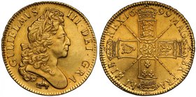The Rarest William III Gold Five Guinea of 1699 With the Elephant and Castle Provenance Mark

William III (1694-1702), gold Five Guineas, 1699, elep...
