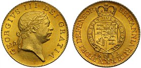 George III (1760-1820), gold “Military” Guinea, 1813, sixth laureate head right, legend surrounding, GEORGIVS III DEI GRATIA, rev. quartered shield of...