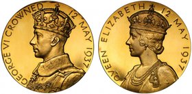 George VI (1937-1952), Coronation 1937, large gold Medal by P Metcalfe, crowned and draped bust left, GEORGE VI CROWNED 12 MAY 1937, rev. bust left, Q...