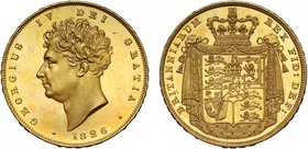 g Impressive Gold Proof Two Pounds of George IV Dated 1826

George IV (1820-30), gold Proof Two Pounds, 1826, bare head left, date below, legend and...