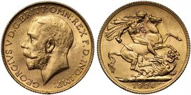 g George V (1910-36), gold Sovereign, 1926 P, Perth Mint, Australia, bare head left, B.M. on truncation, GEORGIVS V D.G. BRITT: OMN: REX F.D. IND: IMP...