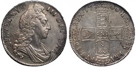 William III (1694-1702), silver Crown, 1700, third laureate and draped bust variety right, legend and toothed border surrounding, GVLIELMVS. III. DEI....