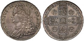 Superb Example of the 1743 George II Silver Crown Last Sold on the Seaby Bulletin of 1948

George II (1727-60), silver Crown, 1743, older laureate a...