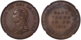 George III (1760-1820), Pattern copper Dollar, 1811, struck by W J Taylor after W Philp, laureate and draped bust left, *.* on ruled truncation, first...