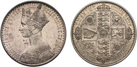 Rare Plain Edge Silver Proof Victoria Gothic Crown of 1847

Victoria (1837-1901), silver Proof Gothic Crown, 1847, plain edge, struck in sterling si...
