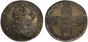 George III (1760-1820), silver Shilling, 1763, so-called Northumberland type, young laureate and draped bust right, legend and toothed border surround...