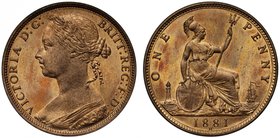 Very Rare Heaton Mint Victoria Proof Penny of 1881

† Victoria, bronze Proof Penny, 1881 H, Heaton Mint, "bun" type laureate and draped bust left, f...
