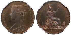 † Very Rare Proof Halfpenny Dated 1868 of Queen Victoria

† Victoria (1837-1901), bronze proof Halfpenny, 1868, laureate "bun style" bust left, lege...