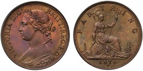 † Very Rare Heaton Mint Victoria Proof Farthing of 1876

† Victoria (1837-1901), bronze Proof Farthing, 1876 H, Heaton Mint, "bun" type laureate and...