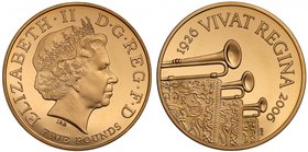 g Elizabeth II (1952-), gold Proof Five Pounds, 2006, struck to celebrate the Queen’s 80th Birthday in 22 carat gold, crowned head right, IRB initials...