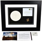 g Elizabeth II (1952-), gold Proof One Pound Coin, 2010, in presentation picture frame with plaster cast of the London reverse designed by Stuart Devl...