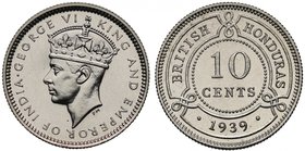 † British Honduras, George VI (1936-52), silver proof 10-Cents, 1939 (KM 23). Superb proof, formerly in NGC holder graded Proof 64, now removed from h...