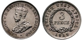 † British West Africa, George V (1910-36), silver Threepence, 1915H (KM 10). Good extremely fine, said to be a specimen strike. 

† This item is sub...
