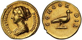 Roman Empire, Faustina Jnr. (daughter of Antoninus Pius and wife of Marcus Aurelius), gold Aureus, mint of Rome, struck under Antoninus Pius, circa AD...