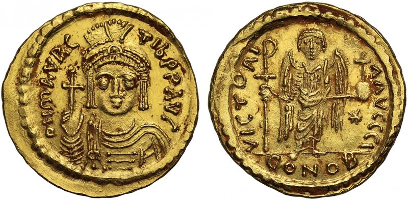 Byzantine Empire, Maurice Tiberius (A.D. 582-602), gold Solidus, mint of Constan...