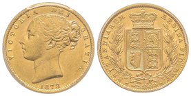 Australia, Victoria I 1837-1901
Sovereign, Sydney, 1873 S, AU 7.98 g. 917‰
Ref : Fr. 11, KM#6, Spink 3855 
PCGS AU58