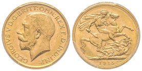 Australia, George V 1910-1936
Sovereign, Melbourne, 1915 M, AU 7.98 g. 917‰
Ref : Fr. 39, KM#29, Spink 3999 
PCGS MS63
