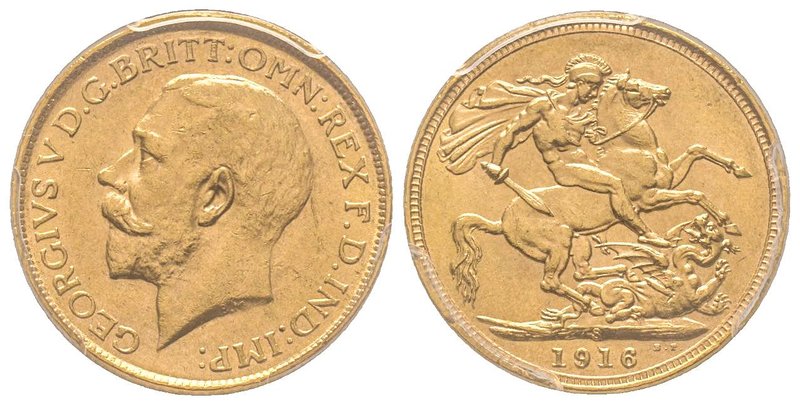 Australia, George V 1910-1936
Sovereign, Sydney, 1916 S, AU 7.98 g. 917‰
Ref : F...