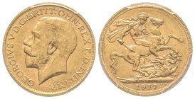 Australia, George V 1910-1936
Sovereign, Perth, 1917 P, AU 7.98 g. 917‰
Ref : Fr. 40 , KM#29, Spink 4001 
PCGS AU58