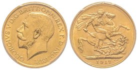 Australia, George V 1910-1936
Sovereign, Sydney, 1917 S, AU 7.98 g. 917‰ 
Ref : Fr. 38, KM#29, Spink 4003 
PCGS MS63