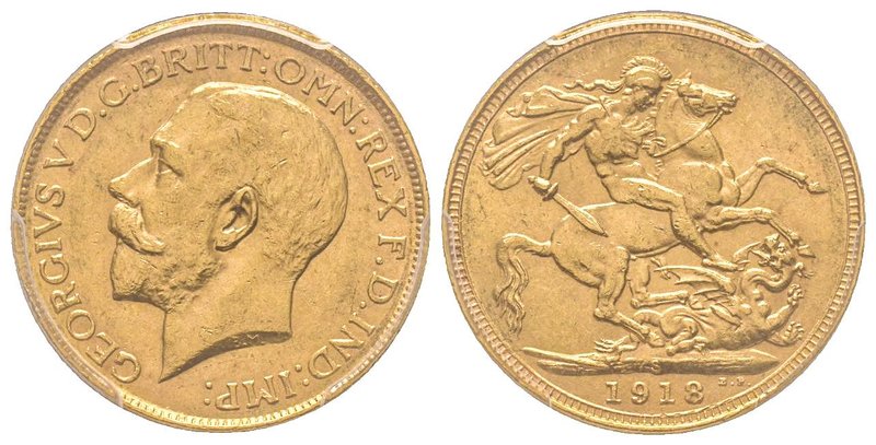 Australia, George V 1910-1936
Sovereign, Sydney, 1918 S, AU 7.98 g. 917‰ 
Ref : ...
