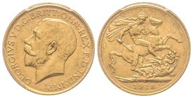 Australia, George V 1910-1936
Sovereign, Sydney, 1918 S, AU 7.98 g. 917‰ 
Ref : Fr. 38, KM#29, Spink 4003 
PCGS MS62