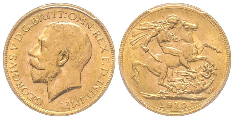 Australia, George V 1910-1936
Sovereign, Perth, 1919 P, AU 7.98 g. 917‰ 
Ref : F...