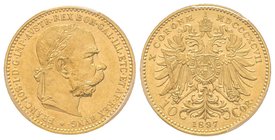 Austria, Franz Joseph, 1848-1916
10 Couronnes, 1897, AU 3.39 g. 
Ref : Fr. 506, KM#2805 
PCGS MS61
