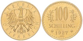 Austria, République 1918-
100 Schilling, 1927, AU 23.52 g. 
Ref : Fr. 520, KM#2842 
PCGS PL62