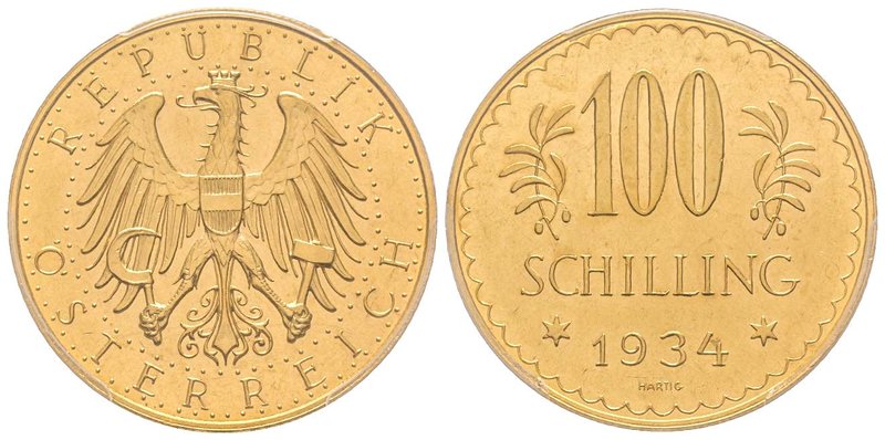 Austria, République 1918-
100 Schilling, 1934, AU 23.52 g.
Ref : Fr. 520, KM#284...