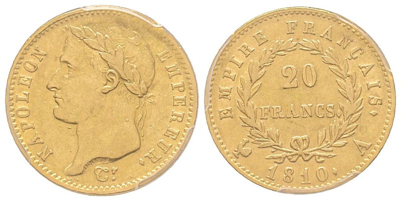 Premier Empire 1804-1814
20 Francs, Paris, 1810 A, grand coq, AU 6.45 g.
Ref : G...
