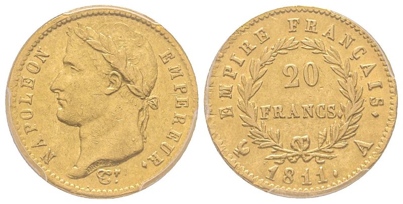 Premier Empire 1804-1814
20 Francs, Paris, 1811 A, AU 6.45 g.
Ref : G.1025, Fr. ...