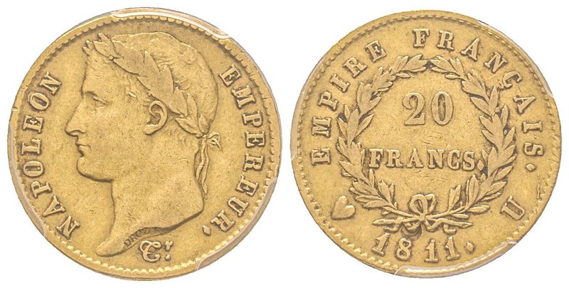 Département de l'Éridan 1802-1814
20 Francs, Turin, 1811 U, AU 6.45 g.
Ref : G.1...