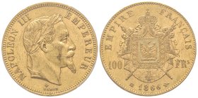 Second Empire 1852-1870 
100 Francs, Strasbourg, 1866 BB, AU 32.25 g. 
Ref : G.1136, Fr. 580 
PCGS AU58
Quantité : 3075 ex