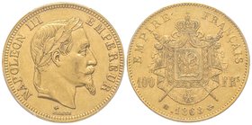 Second Empire 1852-1870 
100 Francs, Strasbourg, 1868 BB, AU 32.5 g. 
Ref : G.1136, Fr. 581 
PCGS AU58 
Quantité : 1982 ex.