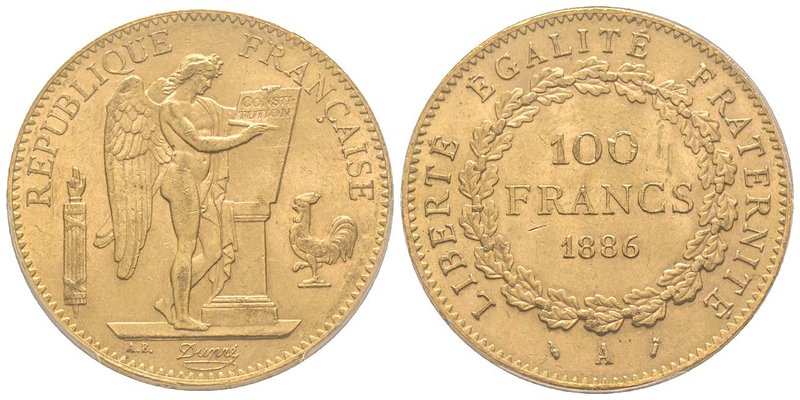 Troisième République 1870-1940
100 Francs, Paris, 1886 A, AU 32.25 g. 
Ref : G.1...