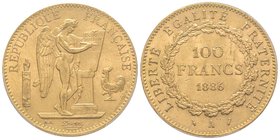 Troisième République 1870-1940
100 Francs, Paris, 1886 A, AU 32.25 g. 
Ref : G.1137, Fr. 590 
PCGS MS63