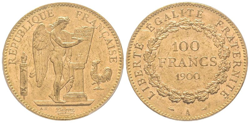 Troisième République 1870-1940
100 Francs, Paris, 1900 A, AU 32.25 g. 
Ref : G.1...