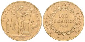 Troisième République 1870-1940
100 Francs, Paris, 1906 A, AU 32.25 g. 
Ref : G.1137, Fr. 590 
PCGS MS62